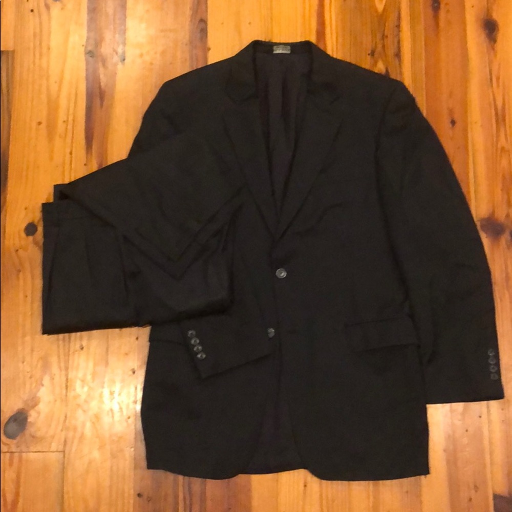 Joe. A. Bank suit - navy birds eye - 40 Long